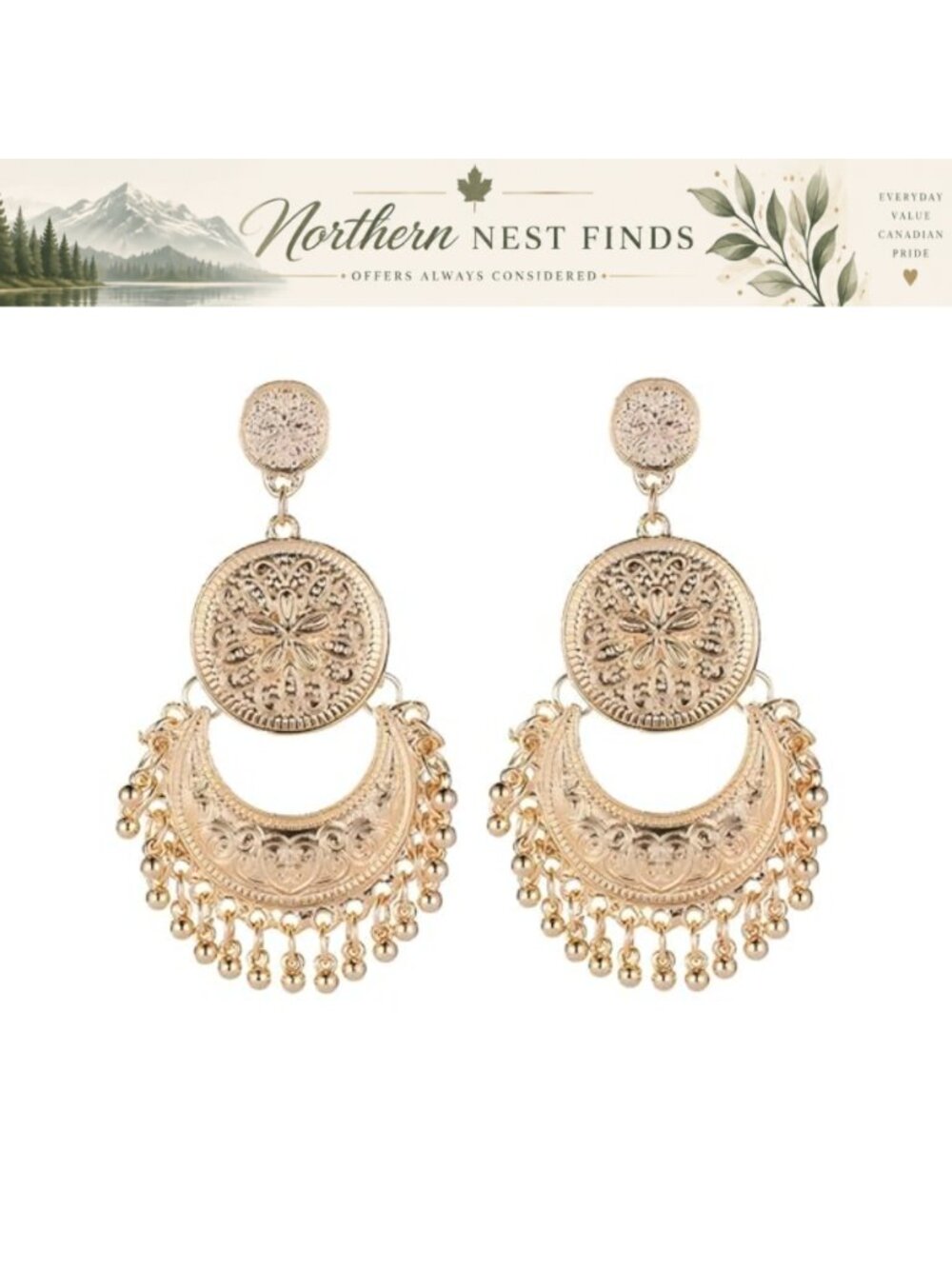 Gold Chandelier Dangle Earrings